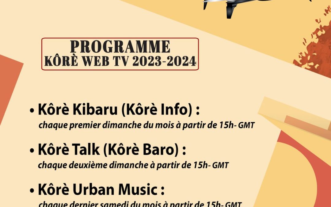 Programme Kôrè Web TV 2023 – 2024